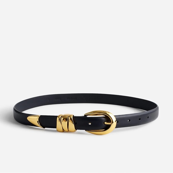 Madewell Black and Gold Women's Belt - Picture 1 of 5